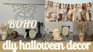 Boho Halloween DIY Decor | Easy Spiderweb Macrame Wall Hanging
