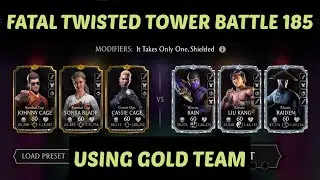 FATAL TWISTED TOWER BATTLE 185 USING GOLD TEAM!! EASY WIN USING JUST UNCOMMON TOWER PIECE & ONE RARE
