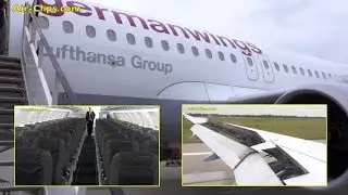 Germanwings Airbus A319 to D&uuml;sseldorf, great wing views! [AirClips full flight series]