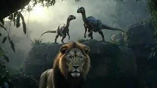 Father Lion Saves His Cub From Dinosaurs | Epic Jungle Fight   #AIShortFilm