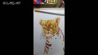 oil pastels drawing leopard/menggambar macan dengan crayon