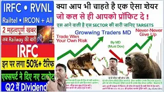 अच्छा शेयर जो रख सकते है | IRFC BEST STOCKS FOR HOLDING ANALYSIS BY GROWWING TRADERS MD (MUNI DEV)