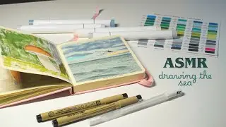 ASMR Drawing the Black Sea with a Seagull | Markers (no talking, no music)
