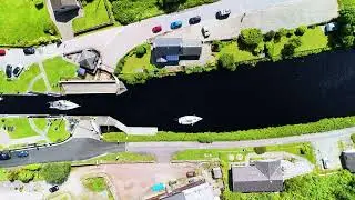 Drone footage of Crinan Canal in Argyll, Sotland