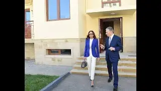 Mehriban Əliyeva Ramanada məcburi köçkün ailələri üçün inşa edilən bina ilə tanış olub