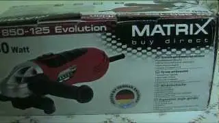 33$\260грн\Matrix AG 850-125 Unboxing и обзор болгарки\шлифмашины Матрикс АГ 850-125