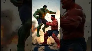 Green Hulk vs Red Hulk 🔥 Realistic Epic Fight | Cinematic 3D #short #ai #hallk