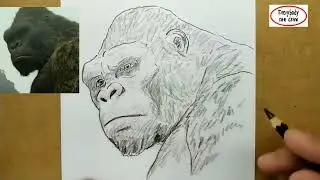 VERY EASY , How to draw king kong / learn drawing academy