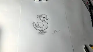 How to draw cute duck || easy drawing || Ikram Art Tricks 