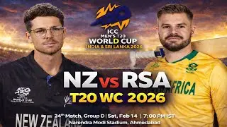 🔥 LIVE | NZ vs RSA | 24th Match Group D | T20 World Cup 2026 | Narendra Modi Stadium, Ahmedabad