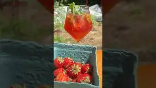 STRAWBERRY-MINT SPRITZ 🍓🌿🍹#spritz #strawberry #mint #cocktail