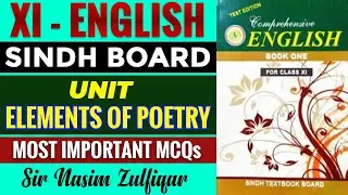 XI-English-MCQs | Elements of Poetry | Sir Nasim Zulfiqar