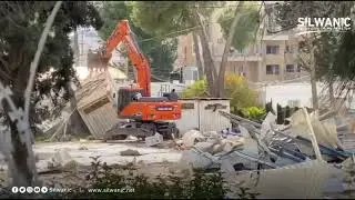 Demolition of UNRWA building in Jerusalem. 