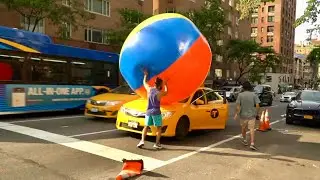 Rolling A 12-Foot Beach Ball Around New York City