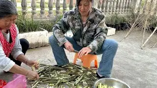 拔笋容易剥笋难？农村姑娘教你一招，一袋竹笋轻松搞定