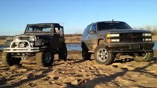 Two Door Tahoe and Jeep cj7 Offroading