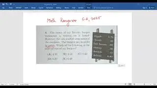 Math Kangaroo 2025#5IKMC 2025# Level 5-6 Question no 8