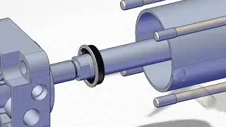 Working Animation of Pneumatic cylinder | How it works| Solidworks Composor | working Animation