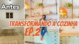 Transformando minha cozinha gastando muito pouco | Fiz prateleira de cano e luminária de escorredor