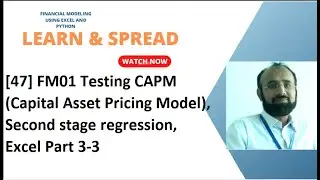 [47] FM01 Testing CAPM Capital Asset Pricing Model, second stage regression, Excel, Part 3/3