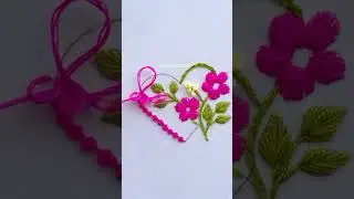Simple cute love embroidery with palestrina stitch #trending #viralshorts #short #handembroidery