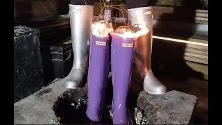 Purple hunter boots voted for burning