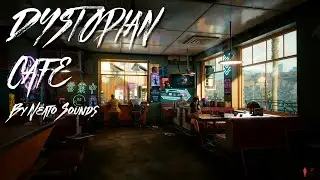 Dystopian Future Cafe ☕️ Ambient City Sounds to Relax / Study to | 1 Hour