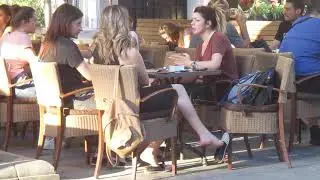 Pretty Blonde Relaxing Her Feet In Espadrilles (Read Description)