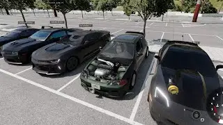 1000HP AWD EG6 Civic All Motor Nitrous K20 vs 1000HP M3 G80, 1000HP C6 Corvette | BeamNG Online