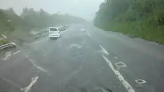 D&eacute;luge sur autoroute a89 entre Ussel et Clermont-Ferrand
