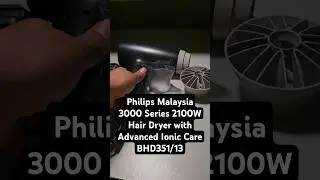 Philips Malaysia 3000 Series 2100W Hair Dryer with Advanced Ionic Care BHD351/13 #philips #shopee
