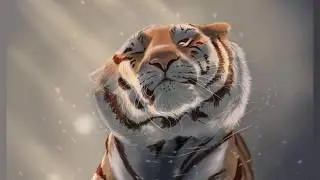 Tiger Digital Painting Speed Art (Aaron Blaise inspired)