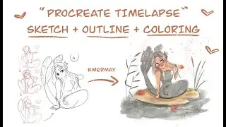Procreate Full #Mermay Process Timelapse - رسم على الآيباد بتطبيق بروكرييت