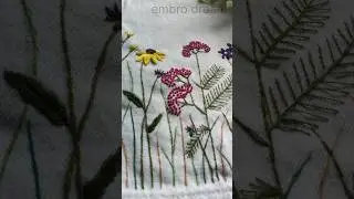 ✨ Hand Embroidery a whole garden White Fabric | Aesthetic Floral Stitch Art 🌼🌿#shorts#embroidry#di