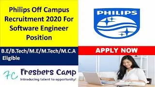 Philips Off Campus Recruitment 2020 | For Software Engineer Position | BE/B.Tech/MCA