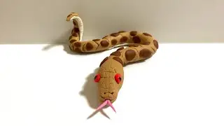 &hearts;️ Clay with me- how to make a python snake | playdoh model tutorial craft. easy DIY