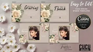 BEIGE COLOR FUNERAL THANK YOU CARD TEMPLATE 2 SIDED CARD | FTC113