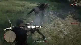 Fighting a dude in defensive mode glitch and failed. | Red Dead Redemption 2