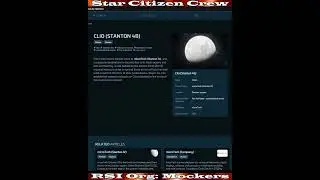 Star Citizen: RSI Galactapedia - Stanton  Clio #shorts