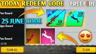 FREE FIRE REDEEM CODE TODAY AWM & EMOTE REDEEM CODE || JOIN RAMPAGE PARTY NOW 25 JUNE REDEEM CODE