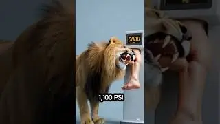 How Much Bite Force Off lion #animalshorts #shortsfeed #animals #biteforce #snoutspout #litefoot