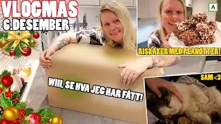 🎁 SE HVA JEG HAR FÅTT!! **god mat, lager riskaker + filmkveld** (Vlogmas - 06.Desember)🎁