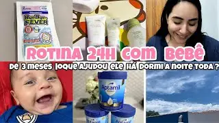 ROTINA 24H COM BEBÊ  DE 3 MESES|O QUE EU FAÇO PARA ELE DORMIR A NOITE TODA ?|VLOG BEBE DE 3 MESES
