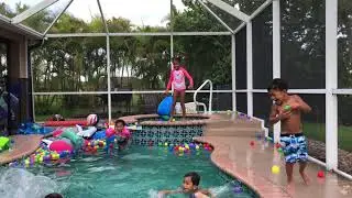 Pool Party Ball Fight Mom VS Kids