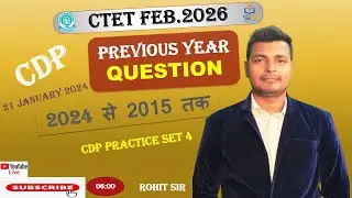 CDP Paper 2 PYQ 21 January 2024 | CTET CDP Previous Year Questions | Let’sEduRY by Rohit Sir
