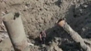 Russian shelling leaves massive crater in Pesochin