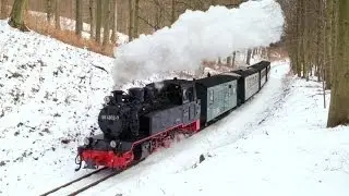 Rasender Roland im Winter 2013 Rügen Rügensche Kleinbahn RüBB RüKB BR99 99 4802 Паровозы
