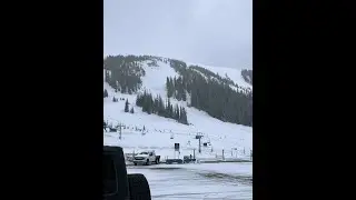 Snowed last night Live! Snowboarding at Arapahoe Basin ski area Colorado USA 5/19/2025