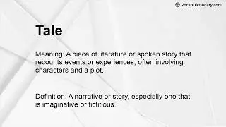 Tale Meaning