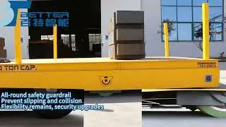 📝 With guardrail trackless transfer cart | prevent slip materials, improve handling safety